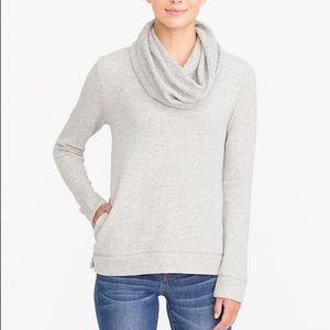 J. CREW Heather Gray Funnelneck Cowl Neck Sweater
